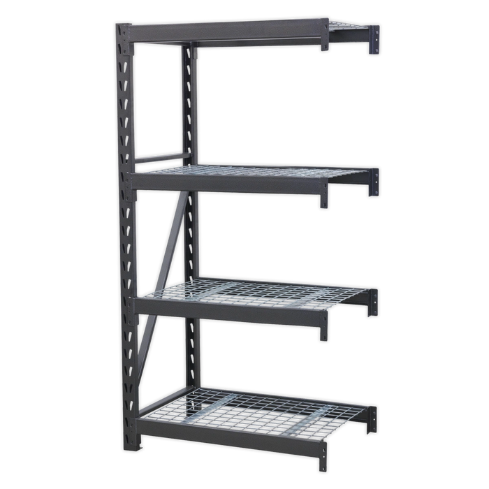 Refurbished - Sealey Heavy-Duty Racking Extension Pack with 4 Mesh Shelves 640kg Capacity Per Level