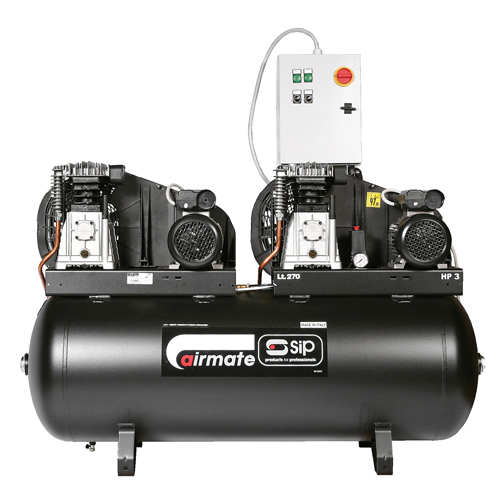 SIP 05251 B3800/270 Tandem Compressor,Tank Capacity - 270 Litre, Max. Air Pressure - 10 Bar