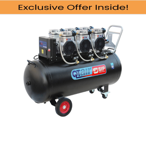SIP 05498 QT AIR DD 4.5hp 200ltr Ultra Low Noise Oil-Free Direct Drive Compressor, Ex-Showroom, Grade B, 12 Months Warranty