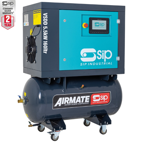 SIP 08257 VSDD Rotary Screw Compressor, Tank Capacity - 160 Litre, Max. Air Pressure - 8 Bar