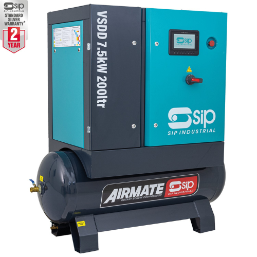 SIP 08259 VSDD Rotary Screw Compressor, Tank Capacity - 200 Litre, Max. Air Pressure - 8 Bar