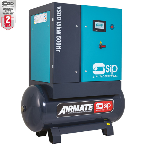 SIP 08268 VSDD Rotary Screw Compressor, Tank Capacity - 500 Litre, Max. Air Pressure - 10 Bar