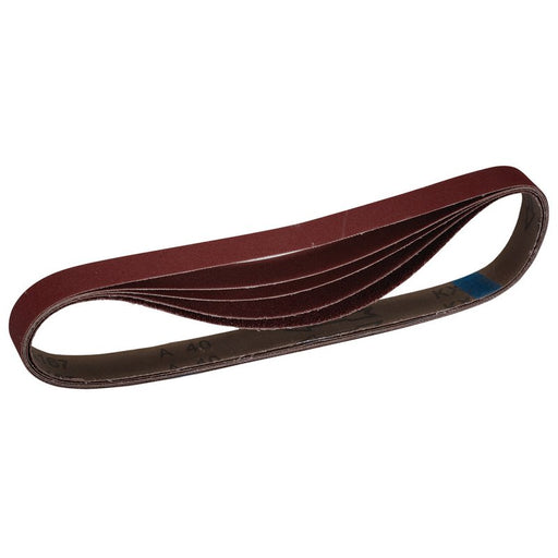 Draper Cloth Sanding Belts, 25 x 762mm, Assorted Grit - Pack of 5, 08702