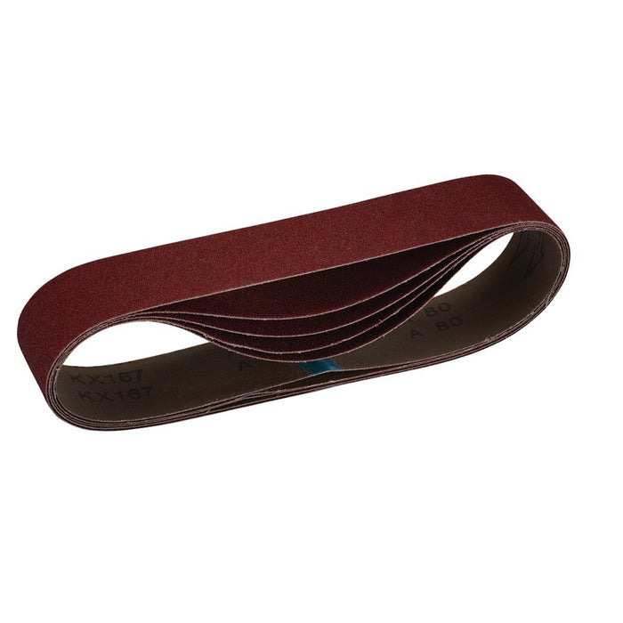 Draper Cloth Sanding Belts, 50 x 686mm, 80 Grit - Pack of 5, 09215