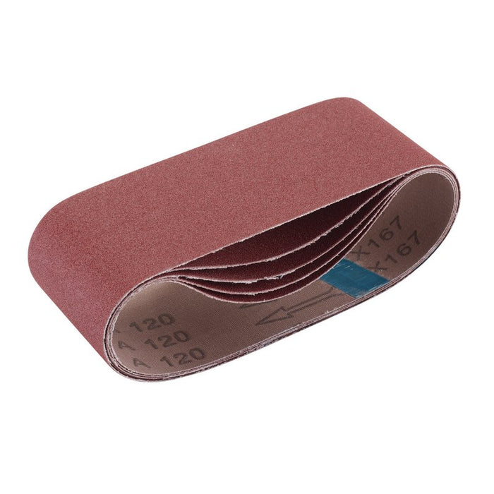 Draper Cloth Sanding Belts, 75 x 457mm, 120 Grit - Pack of 5, 09235