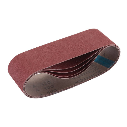 Draper Cloth Sanding Belts, 75 x 533mm, 120 Grit - Pack of 5, 09241