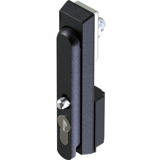 Black Powder Coated Padlockable Swing Handle with Key Locking 333 Insert, Metrol -1100-1P01-NCP.L0