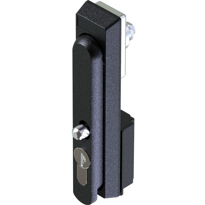 Black Powder Coated Padlockable Swing Handle with Key Locking 333 Insert, Metrol -1100-1P01-NCP.L0