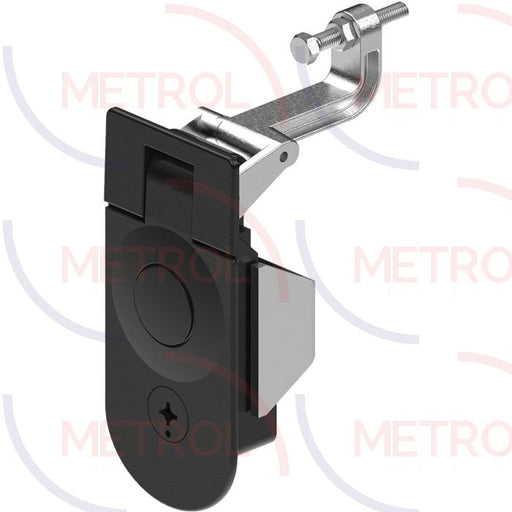 1245-4 Tooling Secured Black Powder Coated Lever Latch, 1-14mm Grip Range, 21-31mm Panel Thickness