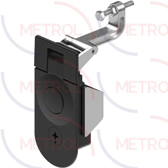 1245-4 Tooling Secured Black Powder Coated Lever Latch, 1-14mm Grip Range, 21-31mm Panel Thickness