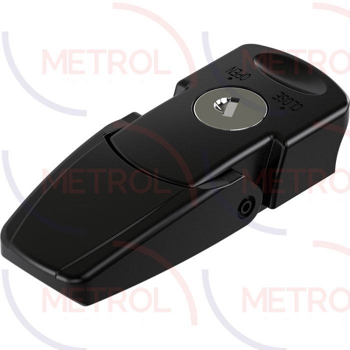 1262 Over-Centre Draw Latch, Key Locking Small, Black Powder Coated