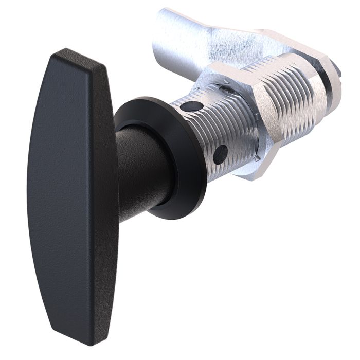 1301-50 Non Locking T Handle Lock with 50mm Grip Height Black Textured Powder Coated
