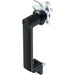 1324 Non Locking Padlockable L Handle with 18mm Grip Height Black Powder Coated