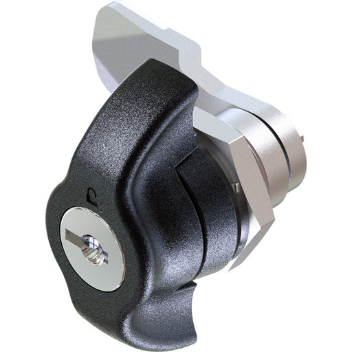 1404 Key Locking 333 Quarter Turn Lock Wing Knob Black Textured Powder Coated