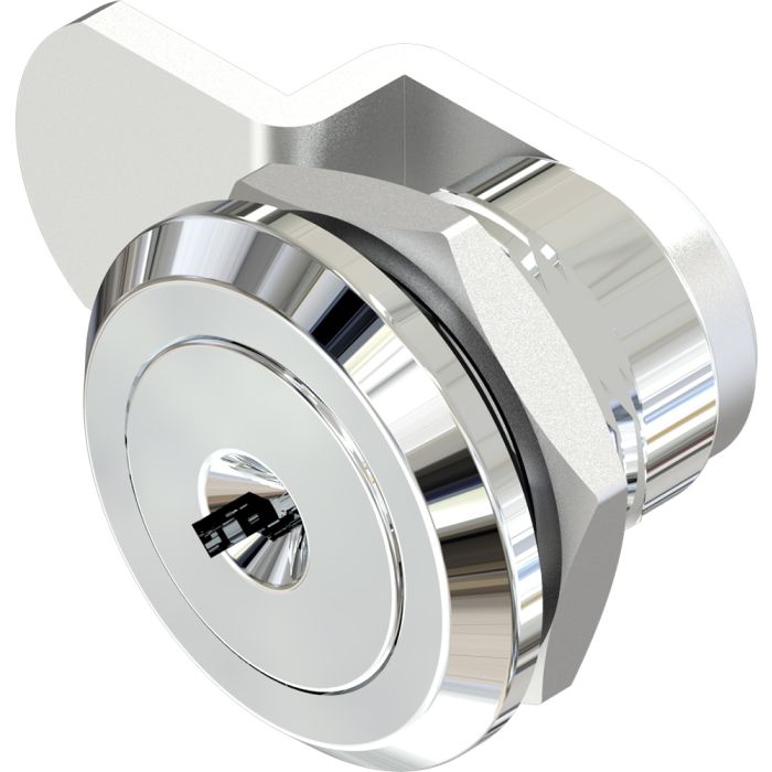 1418 Mini Key Locking Quarter Turn Lock in Chrome with 7.5mm Grip Height