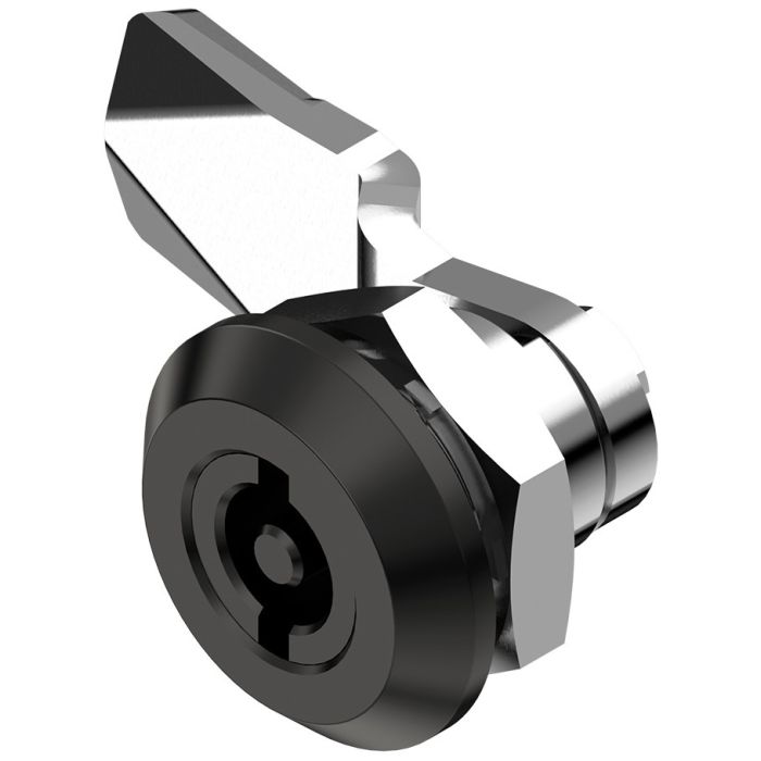 1420-18 Quarter Turn Lock 5mm Double Bit Cylinder with 18mm Grip Height Bright Chrome