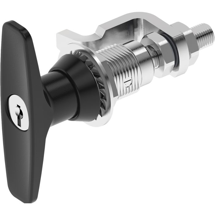Key Locking CH751 T Handle Compression Latch with Adjustable Grip Black Powder Coated, Metrol -1439-110