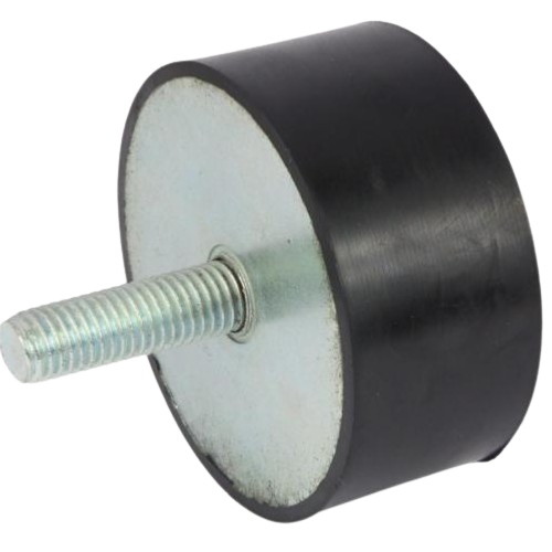 Male Flat Buffer - Anti-Vibration, Thread Size M4, Max Load 45.5Kg - 1508MFB10-60