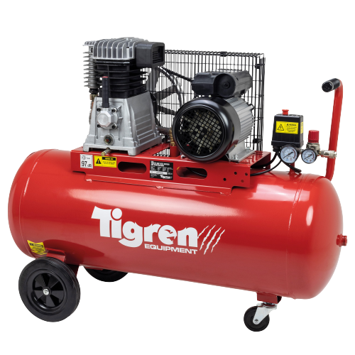 TIGREN 100ltr 3hp Belt-Driven Compressor, Re-Boxed, Grade A, 24 Months Warranty