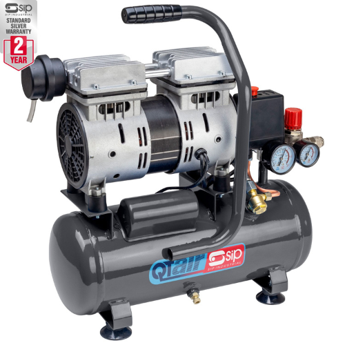 SIP 05398 QT Low Noise Direct Drive Compressor, Tank Capacity - 6 Litre, Max. Air Pressure - 9 Bar, Ex-Showroom, Grade B, 12 Months Warranty