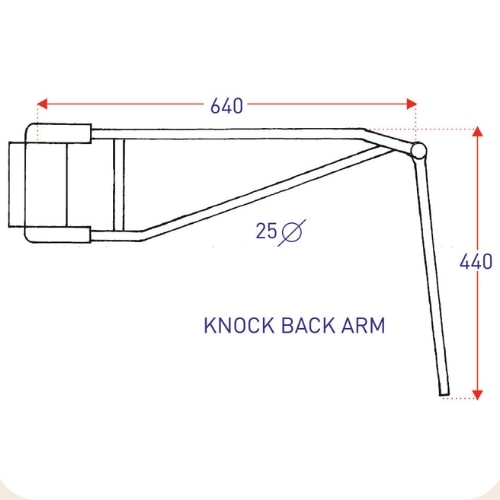 KnockFlex 64/44 Mirror Arm, Ashtree S1700-64/44