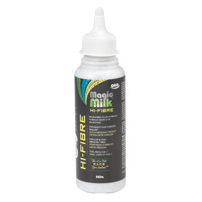 OKO OKO081 Magic Milk Hi-Fibre Race Tyre Sealant, 250ml - Seals Punctures Up to 7mm
