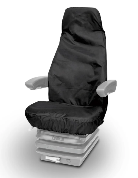 Universal High-Back Seat Cover with Headrest, Black - Tractor, Plant Machinery, Town & Country - T10BLK