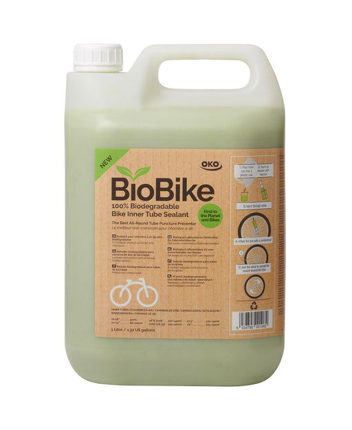 OKO OKO330 Bio-Bike Inner Tube Bike Sealant, 4 x 5 Litre Cans & Injector - Seals Punctures Up to 6mm