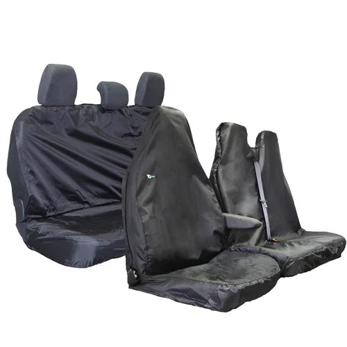 Seat Cover Set For Van, Double Passenger & Rear Bench Seat, Small Size, Black, Town & Country - 3DFBLK+VBLK+MFRLBLK