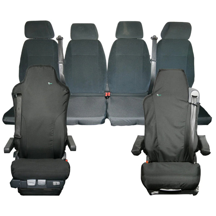 Seat Cover For MAN Truck - Front & Rear Set Isri Driver & Single Isri Passenger & Rear, Town & Country - MERT05BLK+TR4225+MANRBLK