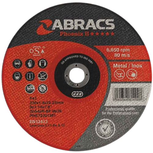 Abracs Phoenix Extra Thin Cutting Discs, 100mm x 1.2mm x 16mm - Pack of 50, PHET10012FI