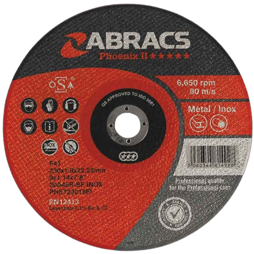Abracs Phoenix Extra Thin Cutting Discs, 100mm x 1.0mm x 10mm - Pack of 50, PHET1001010FI