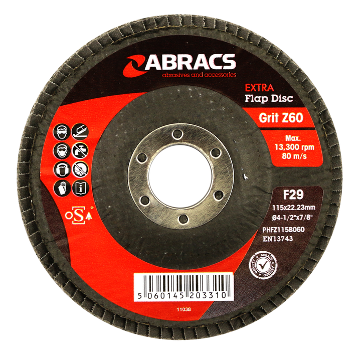 Abracs Extra Flap Discs, 180mm x 80Grit - Pack of 25, PHFZ180B080