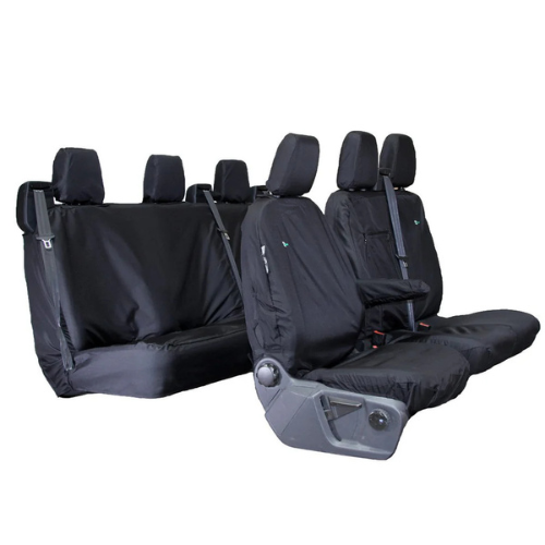 Seat Cover For Van, Ford Transit 2014 Onwards, Front & Rear Set, Town & Country - TCSBLK+TRD14BLK+TCCBLK