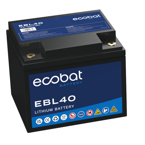 Ecobat Lithium – EBL40 Multi Purpose Battery, 12.8V 40Ah, 5 Years Warranty