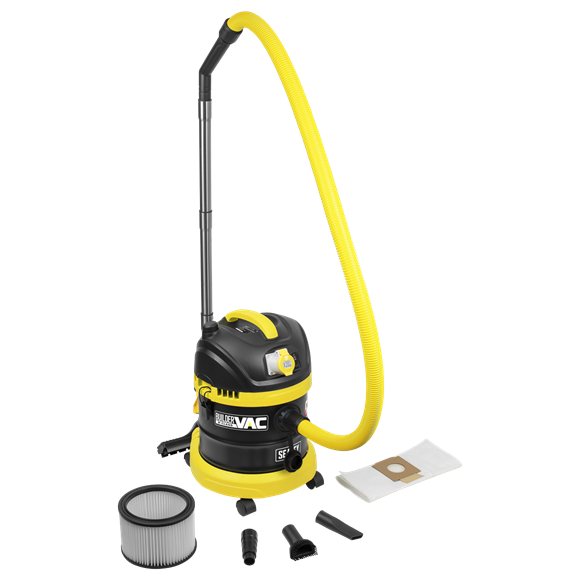Sealey BuilderVac® Wet & Dry Vacuum Cleaner 15L Stainless Steel - Re-Boxed, Grade A, 12 Months Warranty