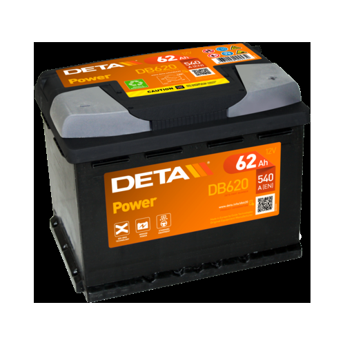 Deta DB620 Excell Car Battery 12V 62Ah Type 027, 4 Years Warranty
