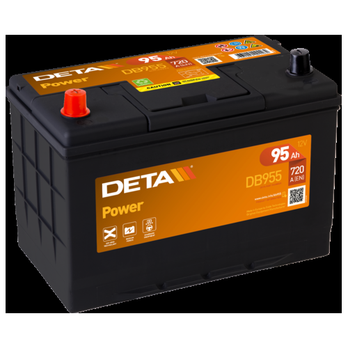 Deta DB955 Excell Car Battery 12V 95Ah Type 250H, 4 Years Warranty