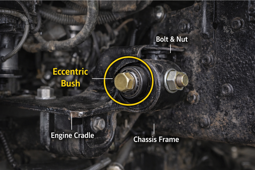 Eccentric Bush for Engine Cradle Mounting – Off-Highway, Industrial & Marine Applications