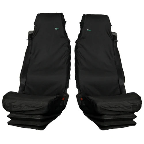 Truck Front Seat Cover Set, Driver & Passenger, Black - TRUSBLK+TRUSBLK - Town & Country