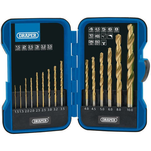 Draper 18549 Metric Titanium Nitride Coated HSS Drill Bit Set (15 Piece)