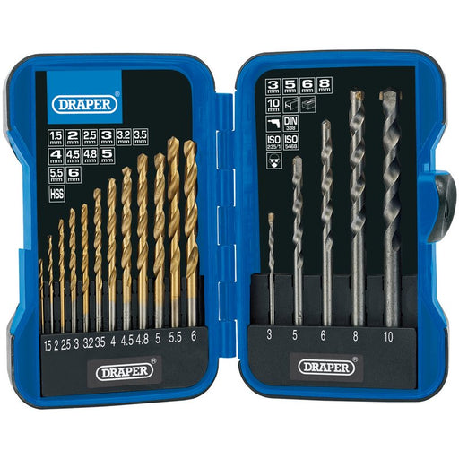 Draper 18551 Metric Combined HSS and Masonry Drill Bit Set (17 Piece)