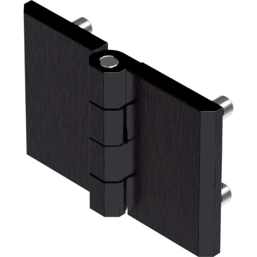 Screw On Hinge with M6 Stud, Black Powder Coated Finish, Size 50x76mm, Axial Load Capacity 547Kg Per Hinge, Metrol - 2101-5761-20