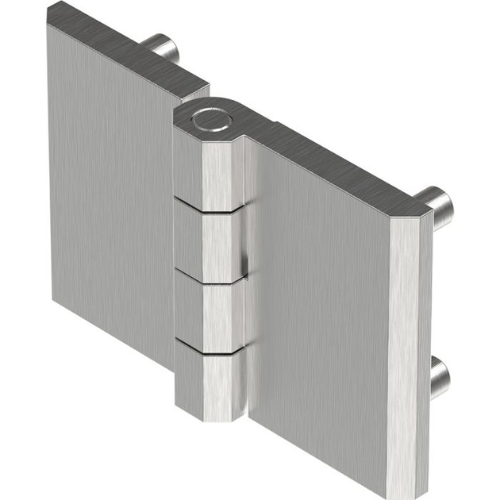 Screw On Hinge with M6 Stud, Bright Chrome Finish, Size 50x76mm, Axial Load Capacity 547Kg Per Hinge, Metrol - 2101-5761-79