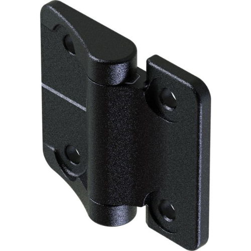 Screw On Asymmetric Friction Hinge with 5.2mm Holes, Black Texture Powder Coated Finish, Size 50.8x57.1mm, Torque 2.7 Forward, 4.5N Reverse, Metrol - 2118-127R-20