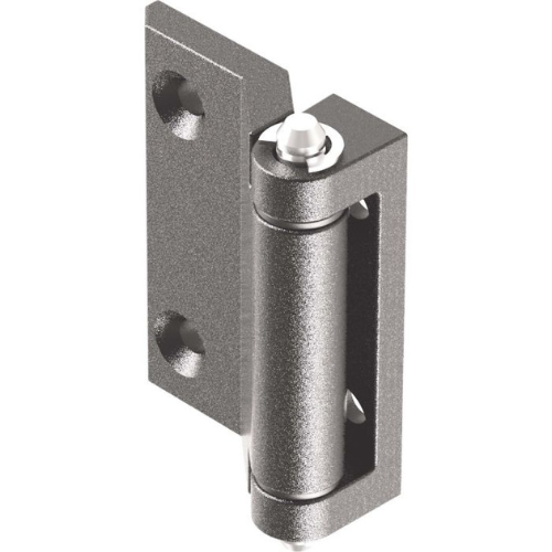 Screw On Hinge with 5mm Through Holes, Bright Chrome Finish, Hinge Height +4mm, Metrol - 2123-03-30