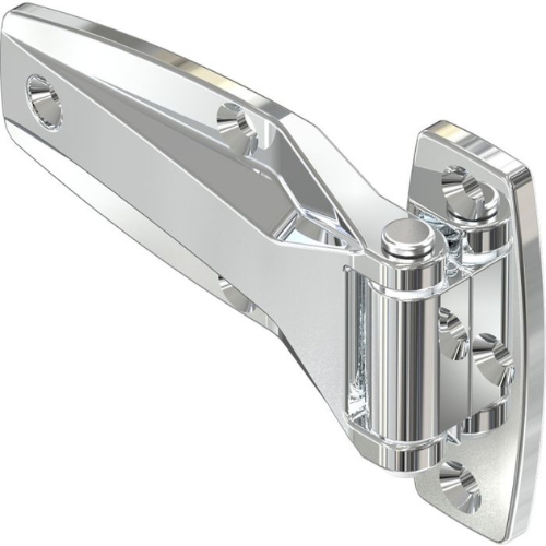 Screw On Hinge with 5.5mm Through Holes, Stainless Steel, Bright Chrome Finish, Size 82.5x138.1mm, Metrol - 2137-830-30