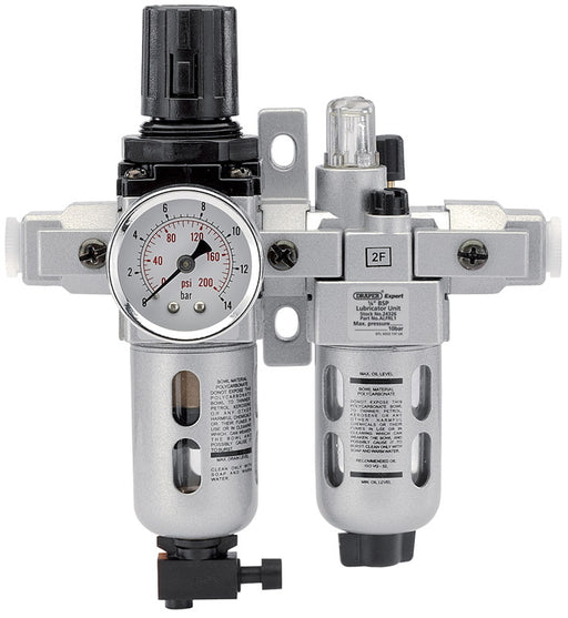 Draper 24326 1/4" BSP Combined Filter/Regulator/Lubricator Unit (FRL)