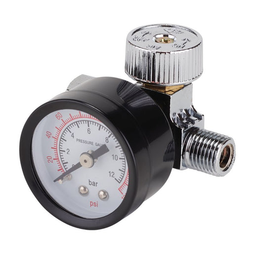 Draper 28379 1/4" BSP On-Gun Air Regulator and Gauge, 180psi