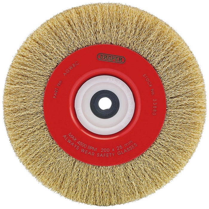 Draper Crimped Steel Wire Brushes, 200 x 25mm, 33880